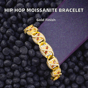 11mm Hip Hop Square Gold Plated 925 Sterling <b>Silver</b> VVS Moissanite Claw Setting Creative Iced Infinity Chain & Link <b>Bracelet</b> <b>Men</b> - Product Image 2