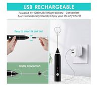 Promo Meilleures ventes : Mousseur à lait électrique rechargeable par USB, en acier inoxydable, écologique, minimaliste, noir, certifié CE