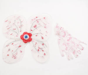Costume d'Halloween pour filles, style zombie d'horreur, avec effet de sang, ailes de fée, jupe tutu, gants, ensemble de déguisement pour fête - Product Image 4