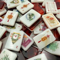 Set Mahjong Profesional Amerika 2 Lapis 160 Buah Ubin Akrilik Bertema Keberuntungan Api Perayaan, Hadiah Pesta Rumah Tangga