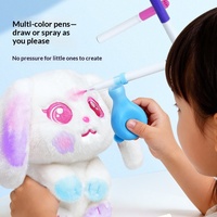Timor Planet Rainbow Rabbit DIY Spray-Paint Washable Doll Handmade Graffiti Toy Children's Painting Birthday Gift pp Cotton