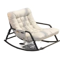 Fauteuil à bascule moderne imperméable avec housse en coton pour chambre et balcon, mobilier métallique portable pour la maison, les loisirs et le salon