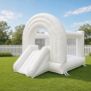 Château gonflable et maison Noco White Mini en PVC pour réunion de famille avec souffleur gratuit pour enfants et adultes - Product Image 2
