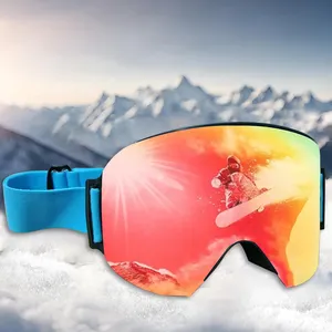 스노우 OEM 사용자 정의 이중 안개 보호 마그네틱 스키 안경 UV400 보호 세련된 스노우 보드 고글 스키 고글