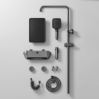TikTok Neuer Trend Gold Luxus Wandmontiertes Bad Duschset Gun Grey Piano Tasten Digitale Anzeige Thermostat Messing Dual Chrom