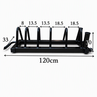 Support de rangement portable pour plaques de barre de musculation avec tubes de rangement pour barres, roues et poignée ergonomique, gain de place pour salle de sport à domicile et garage
