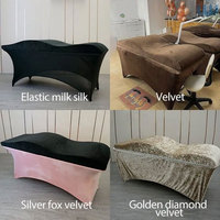 Housse de table de massage en velours extensible de luxe, drap-housse en spandex et couvre-lit pour table de massage et de beauté