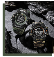 Jam Tangan Digital Olahraga SMAEL 8050 Baru Tahan Air dengan Stopwatch, Alarm Bercahaya, Waktu Ganda, Jam Kuarsa Digital Sport untuk Pria