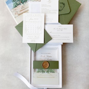 Bộ thiệp mời cưới/sinh nhật sang trọng, thanh lịch, làm từ chất liệu acrylic trong suốt, hộp quà nhung, chất liệu giấy bền chắc. - Product Image 1