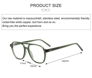 Montures en acétate double vintage Lunettes tendance pour boutique d'accessoires de mode Lunettes en acétate unisexe - Product Image 3