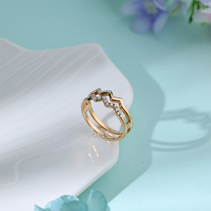 Wholesale Luxury Jewelry 18K Solid Gold Half Eternity Natural Diamonds Engagement <b>Ring</b> High Quality Women Daily Wear Party - Product Image 4