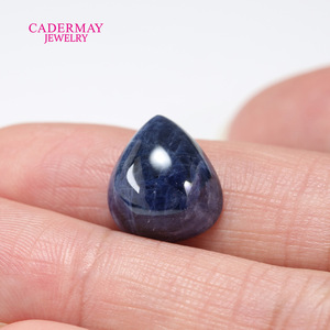 Cadermay Natural Sapphire Pear Cut Blue Loose Gemstone For Jewelry Making - Product Image 1