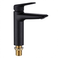 Keran Wastafel Kamar Mandi Modern Warna Hitam Doff, Tuas Tunggal, Bahan Tembaga, Pemasangan di Atas Meja, Mini Tap, Mixer Air Panas/Dingin, Aerator, Sensor Sentuh