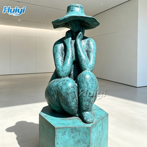 Escultura Moderna Abstracta <span class=keywords><strong>de</strong></span> Mujer Sentada en Bronce, Metal Fundido a Presión, Color Personalizado, Tallado Muy Detallado para Jardín y Paisajismo - Product Image 1