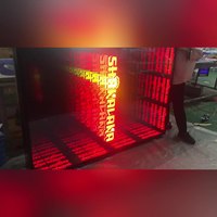 Enseigne publicitaire personnalisée en miroir infini 3D LED, miroir mural coloré multicouche, effet néon abyssal pour bureaux, magasins, maisons