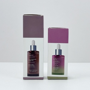 Cosmetic Dropper Bottle Cosmetic Paper <b>Boxs</b> 60ml 80ml 120ml <b>Flat</b> Shoulder Serum Oils Glass Dropper Bottle with Amber Paper <b>Box</b> - Product Image 6