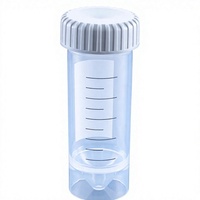 Tube de centrifugation stérile autoportant transparent en PP de 25 ml avec bouchon à vis, certifié ISO 13485, consommable de laboratoire