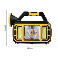 Linterna LED Solar Portátil, Banco de Energía de Emergencia, Reflector COB, Linterna de Patrulla para Exteriores, Linterna Recargable para Camping y Pesca