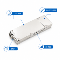 100G CFP2 Coherent Optical Transceiver OTU4 3000km+ SMF Reach PM-QPSK Modulation SD-FEC 21W Low Power DWDM Link 2 Port C-Band