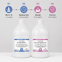Résine époxy liquide 100 % silicone, double composant, pour artisanat DIY, colle AB transparente, revêtement dur pour la construction et le transport