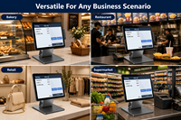 Système de point de vente tout-en-un personnalisé de 15,6 pouces sous Windows 10, caisse enregistreuse pour le commerce de détail avec processeur Intel I5, Bluetooth 5.2 et Wi-Fi 6