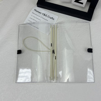 Couverture de carnet de voyage A6 en vinyle transparent avec reliure élastique, rechargeable, pour agenda de bureau, papeterie, vente en gros