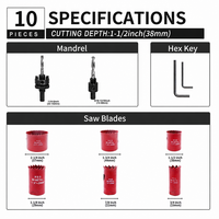 Kit de scies cloches bi-métalliques HSS avec mandrins pour le perçage du métal