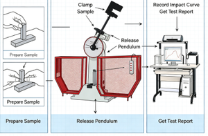 Machine d'essai d'impact à pendule Charpy contrôlée par micro-ordinateur, équipement de test de résistance à l'impact des métaux - Product Image 2