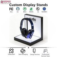 Présentoir interactif en acrylique pour écouteurs Bluetooth avec fonction d'essayage disponible pour les magasins numériques