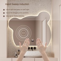Espejos Con Luz Led Corridor Decoration InteriorBear Shape Backlight Touch Screen Led Smart Bathroom Wall Mirror with Lighting