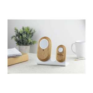 Accessoires de <span class=keywords><strong>bureau</strong></span> en <span class=keywords><strong>bois</strong></span>-Station de charge 2 en 1 pour montre Magsafe <span class=keywords><strong>et</strong></span> téléphone, support de chargeur double - Product Image 4