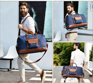 Large Capacity Overnight Weekend Duffel <strong>Bag</strong> <strong>Travel</strong> Carry on Tote Men Retro Sports Gym <strong>Bag</strong> with Adjustable Shoulder Strap - Product Image 4