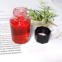 Flacon d'encre rond vintage en verre de 15 ml avec bouchon à vis et repose-plume pour la calligraphie et les stylos-plumes