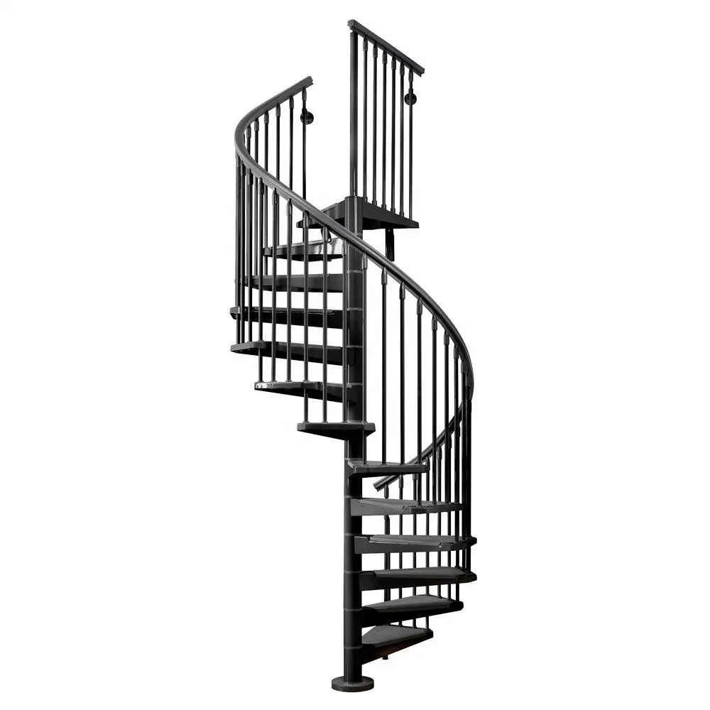 Real Villa Spiral Staircase Kit Prices Outdoor Indoor Stairs Black Color Wrought Iron Staircase Design