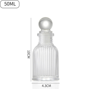 Custom Luxury 50ml 100ml Fragrance Clear Black Empty Round Glass Reed Diffuser <b>Bottle</b> With Caps and <b>Box</b> - Product Image 6