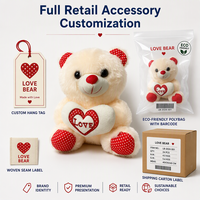 Set mainan boneka beruang Teddy warna-warni & klasik, boneka beruang lembut dengan dekorasi pita/dasi kupu-kupu mainan mewah