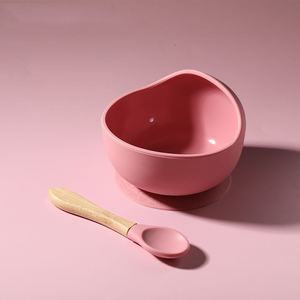 공장 신제품 실리콘 아기 먹이 그릇 직접 판매 환경 보호 아기 실리콘 그릇 + 숟가락 + 포크 - Product Image 5