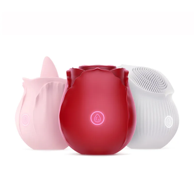 Roze Rose Vibrator Met Tong Likken Volwassen Vibrator Zuig Seksspeeltje Voor Vrouwen 2021 De Rode Roos Vibrator Sex Toys product