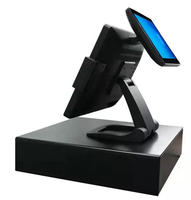 Sistema de Punto de Venta con Pantalla Táctil de 15.6 Pulgadas y Diseño Plegable con Carcasa Metálica, Caja Registradora con Segunda Pantalla de 9.7 Pulgadas para Comercio Minorista