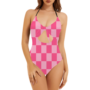 Traje de baño Sexy de dibujos animados para mujeres adultas, venta al por mayor, 2 uds, traje de baño, conjuntos de traje de baño, ropa de mamá con estampado marrón, cuadros a rayas de leopardo - Product Image 5