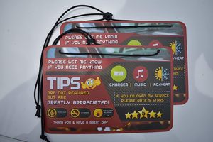 Venta caliente de punta y señal de no fumar para uso de taxis y conductores Calificación <span class=keywords><strong>Taxi</strong></span> Driver Rideshare Tip Sign para apreciado - Product Image 3