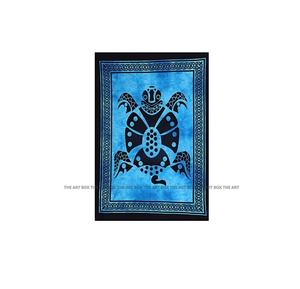 Tortuga de la suerte colgante de pared bohemio hecho a mano Mandala indio diseño Floral tapices impresos decoración Floral para dormitorio para bohemio - Product Image 4