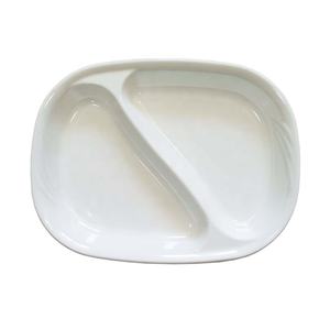 <span class=keywords><strong>Assiettes</strong></span> à dîner en mélamine rectangle de conception simple 2 portions <span class=keywords><strong>compartimentées</strong></span> avec assiette de service snack vaisselle avec motif - Product Image 2