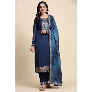 Trendmalls Salwar costume ensemble Kurta pantalon avec Dupatta femmes Style ethnique en mousseline de soie séquence travail mariage toutes les saisons en gros - Product Image 1