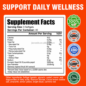 Capsule di Olio di Semi di Zucca OEM, Formula 2-in-1 con Saw Palmetto, Pressato a Freddo, Naturale, Supporta la Salute della Prostata, della Pelle e dei Capelli - Product Image 4