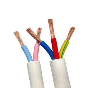 Electrodomésticos RVV 2/3/4/5 núcleos pines cables de cobre 2/3/4/5/6/núcleos pines conductor de alambre de cobre cable eléctrico RVV negro