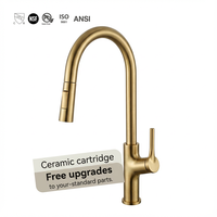 Robinet de cuisine monocommande monotrou en zinc chromé de qualité supérieure, sans plomb, avec douchette extractible 2 fonctions, certifié UPC NSF 61 9