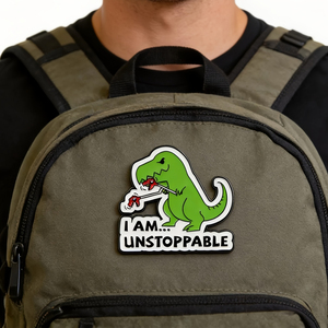 Insignia Esmaltada con un Dinosaurio Imparable - un Broche Divertido y Motivacional Estilo Anime, Perfecto para Mochilas y Bolsos - Product Image 6