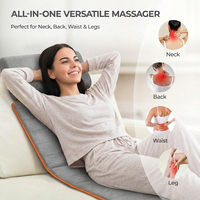Matelas de Massage Chauffant et Vibratoire Électrique Pliable Corps Entier Multi-usages avec Oreiller de Massage Cervical Chauffant et Malaxant Personnalisable