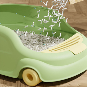 Produits de nettoyage pour chat Bac <span class=keywords><strong>à</strong></span> <span class=keywords><strong>sable</strong></span> en plastique semi-fermé anti-éclaboussures en forme de voiture pour animaux de compagnie - Product Image 5